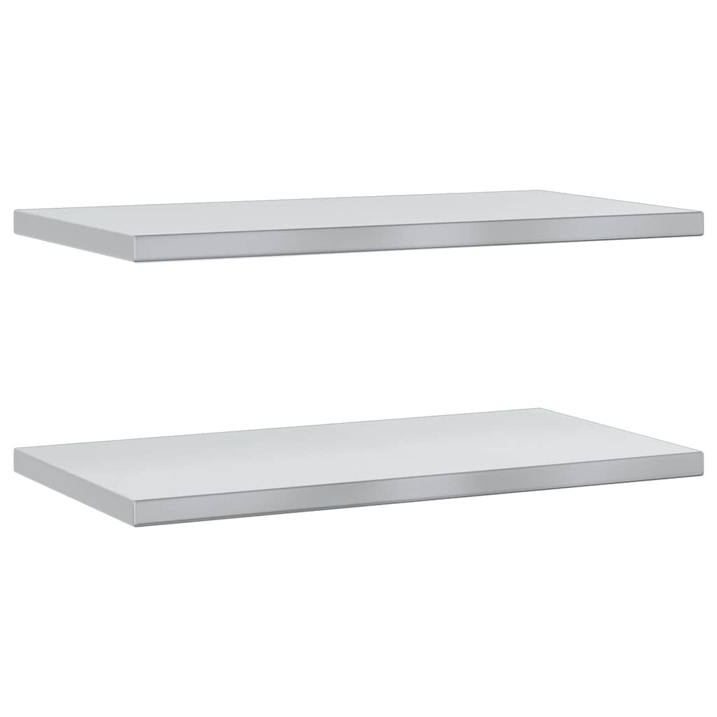 Mensole a Muro 2 pz 75x40 cm Argento in Acciaio Inossidabile