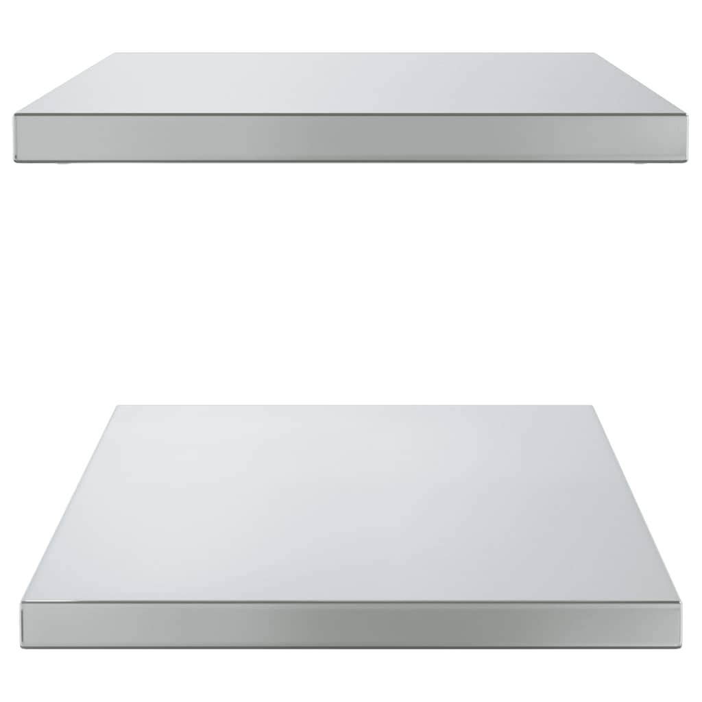 Mensole a Muro 2 pz 75x40 cm Argento in Acciaio Inossidabile