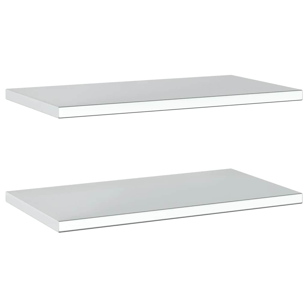 Mensole a Muro 2 pz 75x40 cm Argento in Acciaio Inossidabile