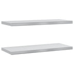 Mensole a Muro 2 pz 75x30 cm Argento in Acciaio Inossidabile
