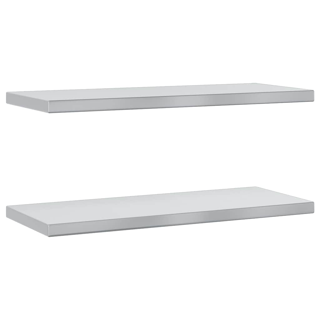 Mensole a Muro 2 pz 75x30 cm Argento in Acciaio Inossidabile