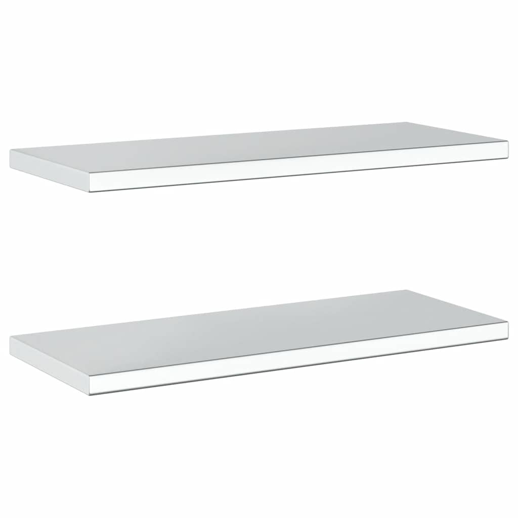 Mensole a Muro 2 pz 75x30 cm Argento in Acciaio Inossidabile