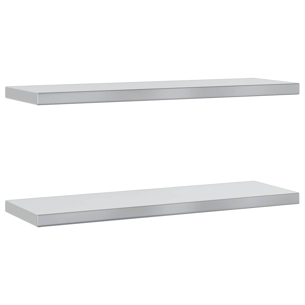 Mensole a Muro 2 pz 75x23,5cm Argento in Acciaio Inossidabile