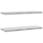 Mensole a Muro 2 pz 75x23,5cm Argento in Acciaio Inossidabile