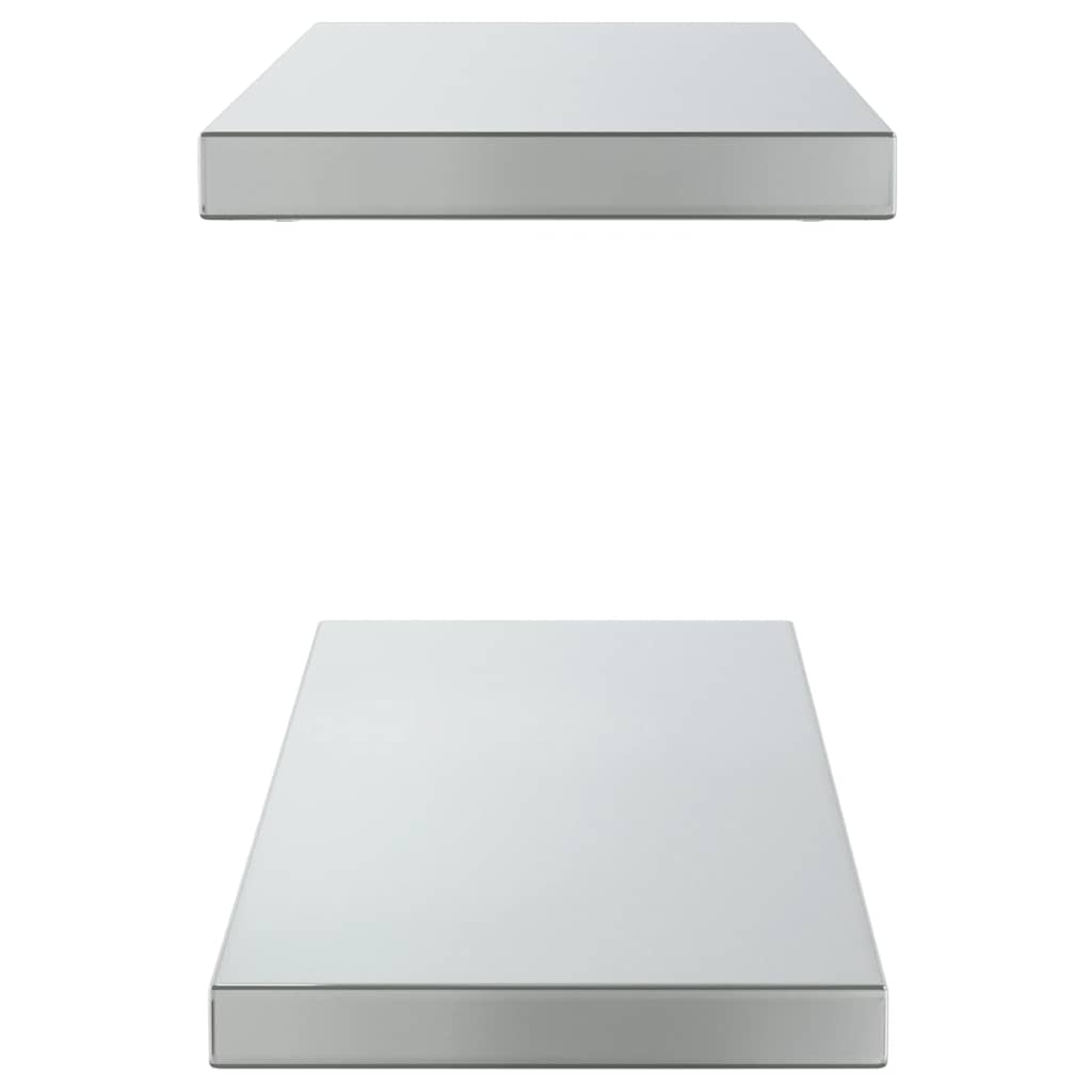 Mensole a Muro 2 pz 75x23,5cm Argento in Acciaio Inossidabile
