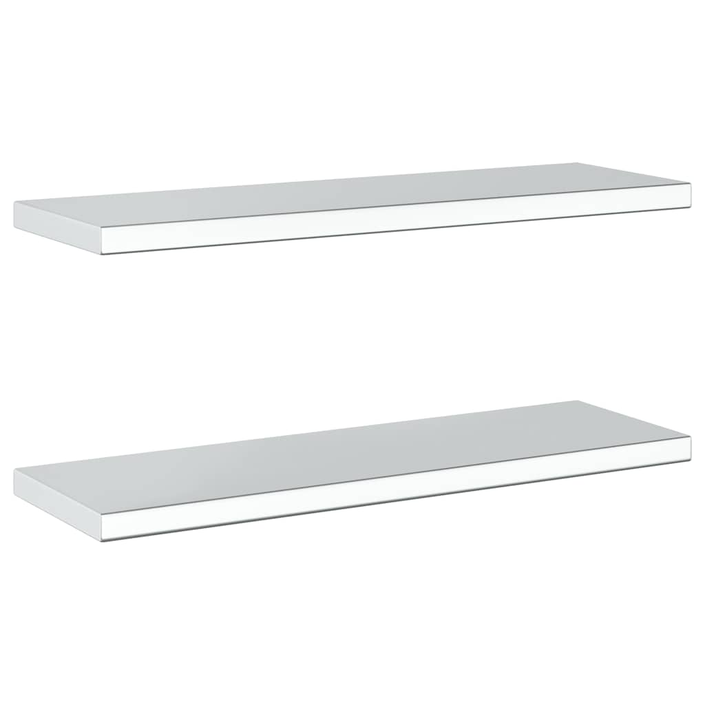Mensole a Muro 2 pz 75x23,5cm Argento in Acciaio Inossidabile