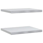 Mensole a Muro 2 pz 50x40 cm Argento in Acciaio Inossidabile
