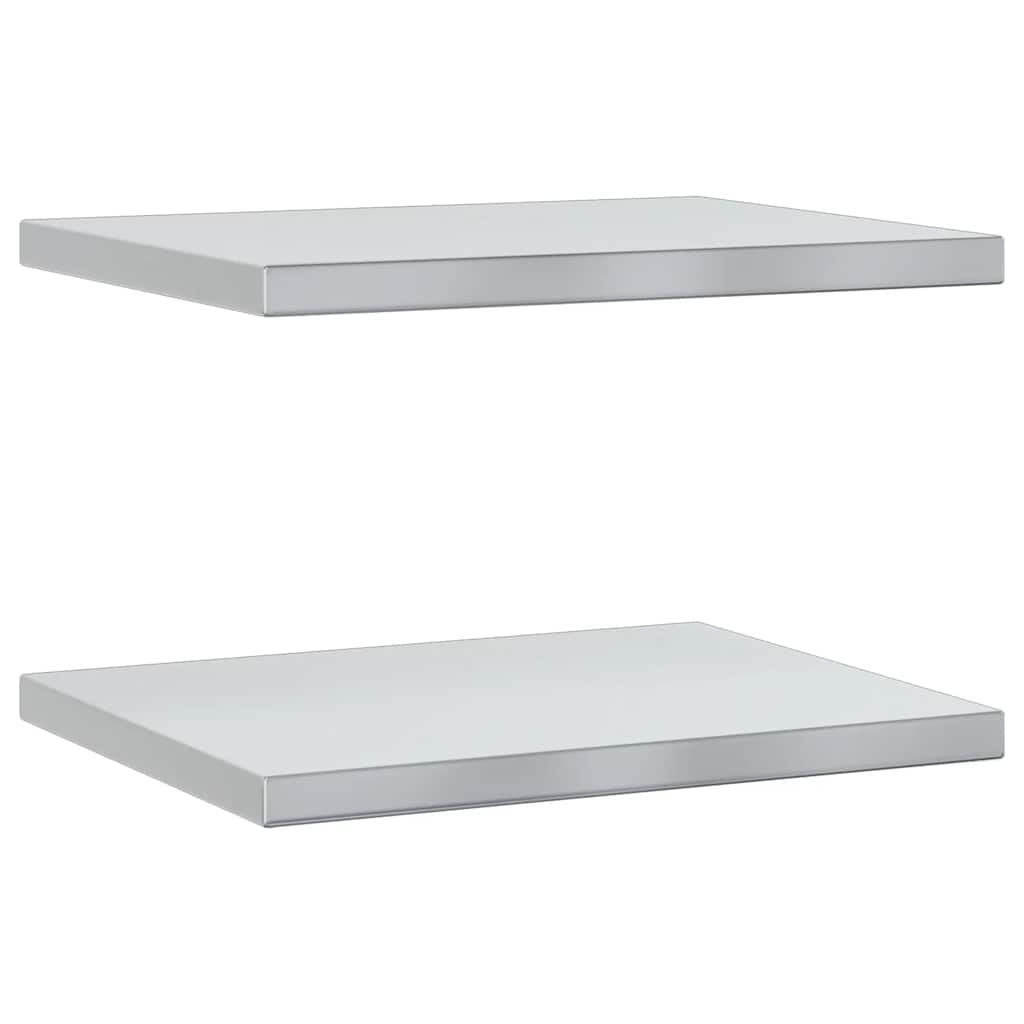 Mensole a Muro 2 pz 50x40 cm Argento in Acciaio Inossidabile
