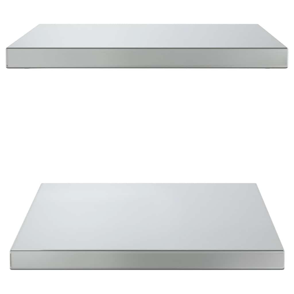 Mensole a Muro 2 pz 50x40 cm Argento in Acciaio Inossidabile
