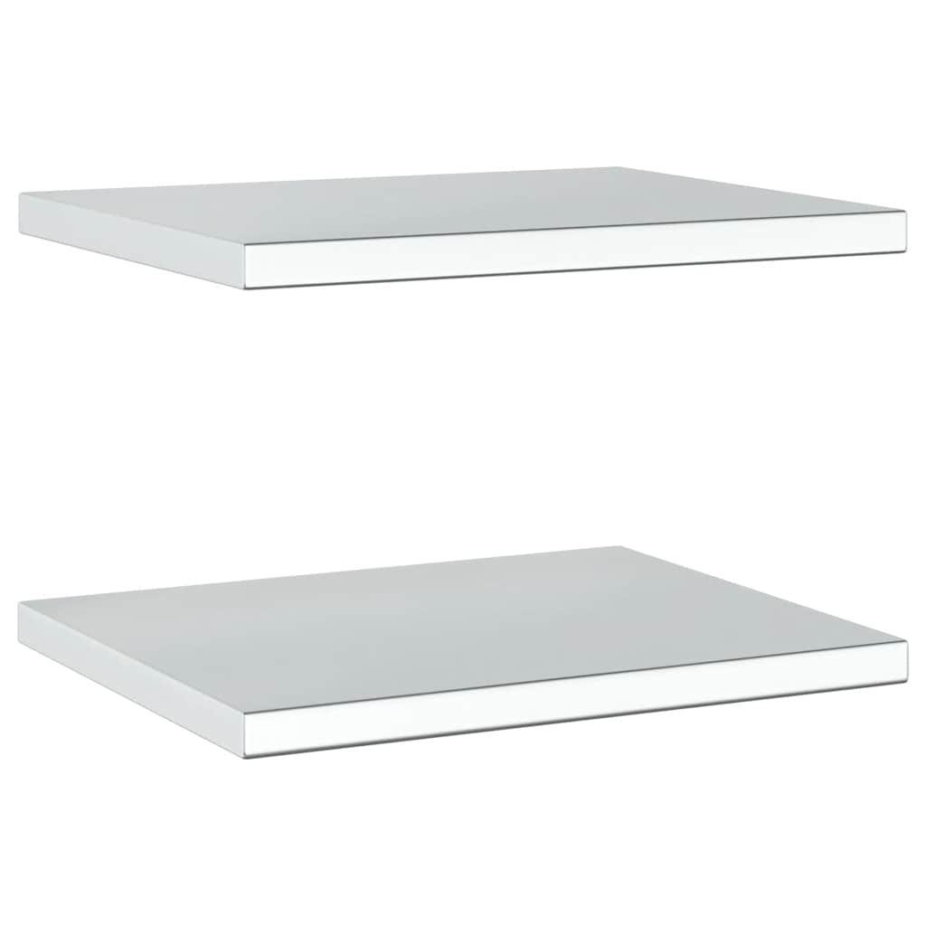 Mensole a Muro 2 pz 50x40 cm Argento in Acciaio Inossidabile