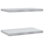 Mensole a Muro 2 pz 50x30 cm Argento in Acciaio Inossidabile