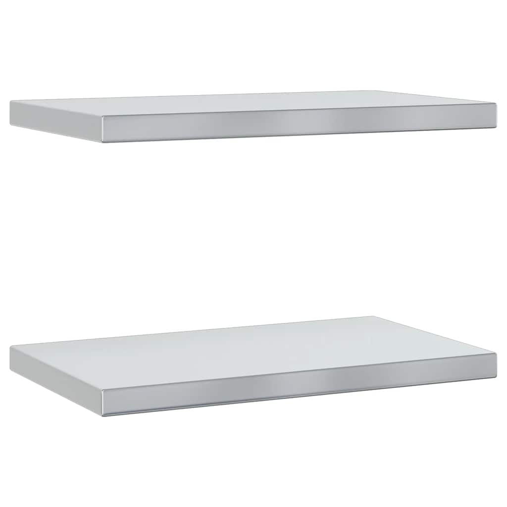 Mensole a Muro 2 pz 50x30 cm Argento in Acciaio Inossidabile