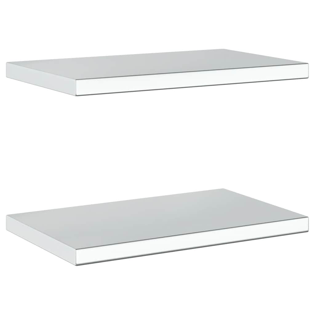 Mensole a Muro 2 pz 50x30 cm Argento in Acciaio Inossidabile