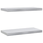 Mensole a Muro 2 pz 50x23,5cm Argento in Acciaio Inossidabile