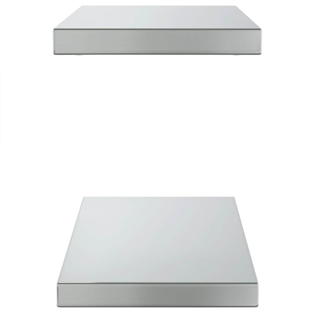 Mensole a Muro 2 pz 50x23,5cm Argento in Acciaio Inossidabile