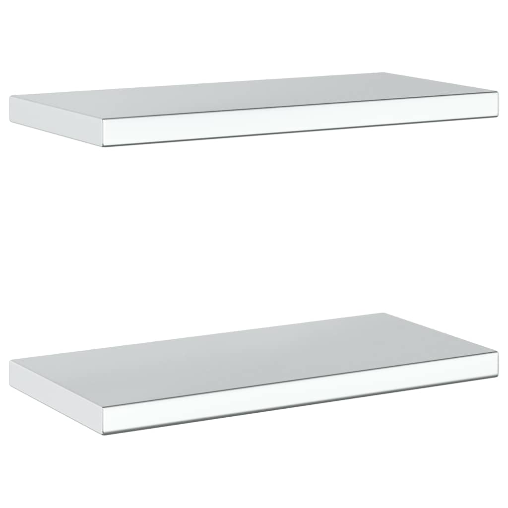 Mensole a Muro 2 pz 50x23,5cm Argento in Acciaio Inossidabile