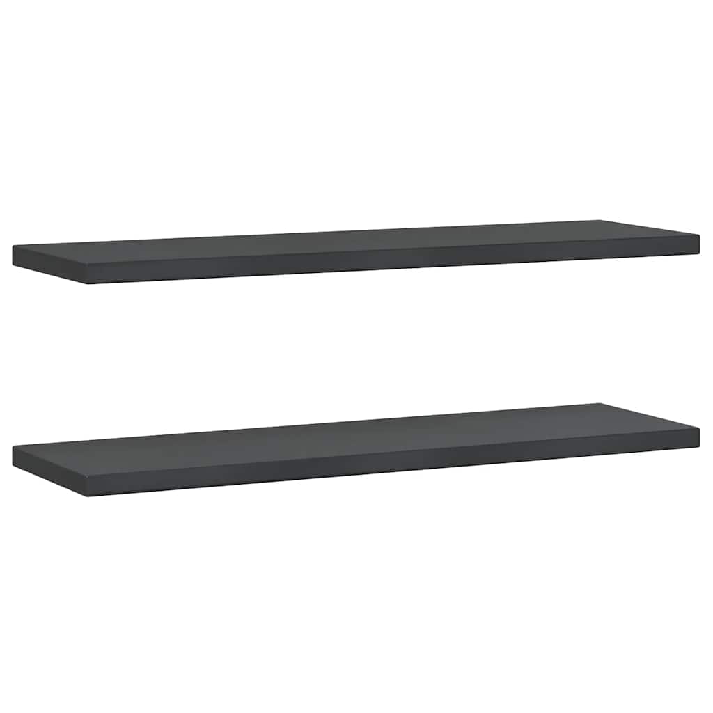 Mensole a Muro 2 pz 100x30 cm Nero in Acciaio Inossidabile