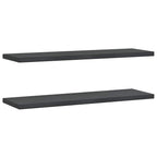 Mensole a Muro 2 pz 100x30 cm Nero in Acciaio Inossidabile