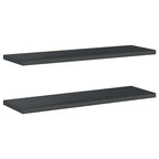 Mensole a Muro 2 pz 100x30 cm Nero in Acciaio Inossidabile