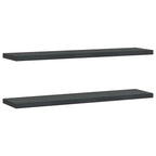 Mensole a Muro 2 pz 100x23,5 cm Nero in Acciaio Inossidabile