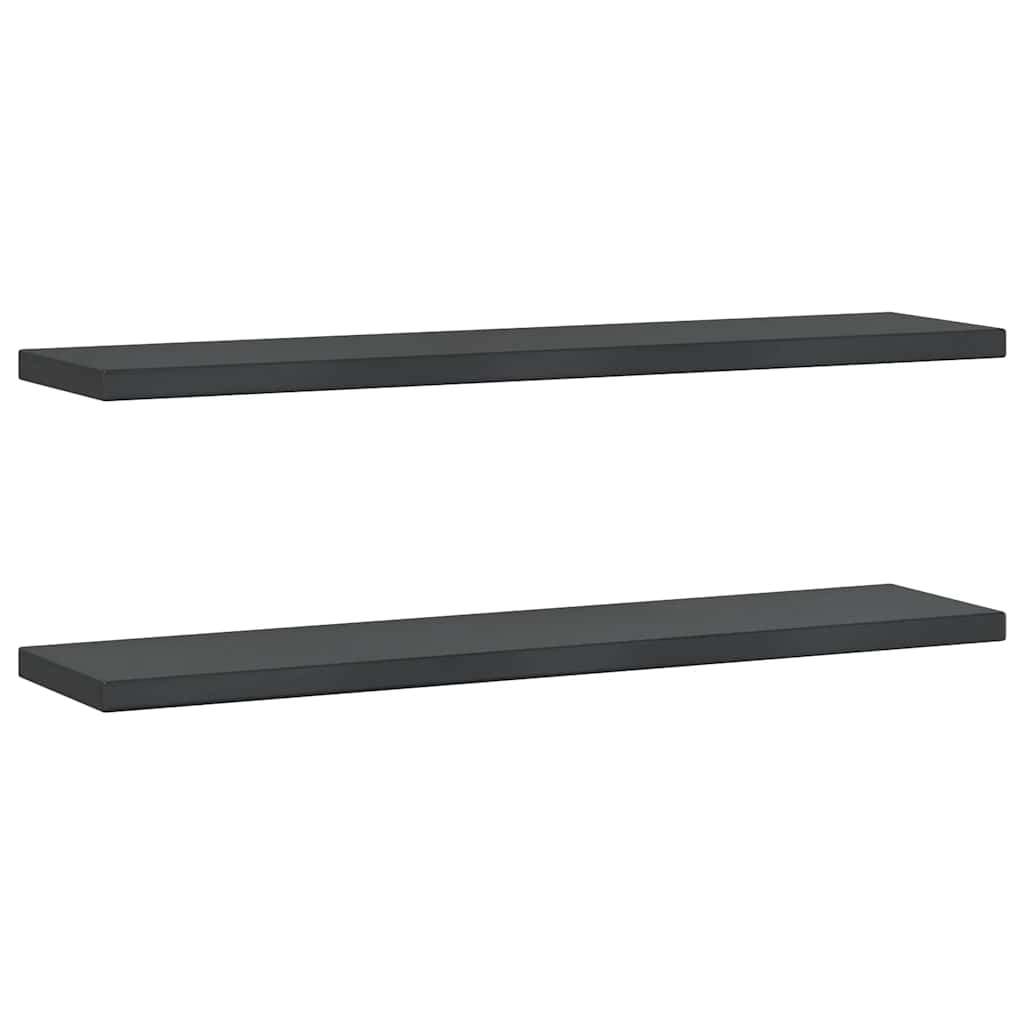 Mensole a Muro 2 pz 100x23,5 cm Nero in Acciaio Inossidabile