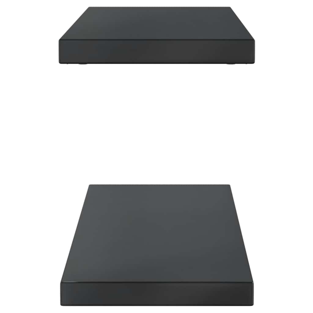 Mensole a Muro 2 pz 100x23,5 cm Nero in Acciaio Inossidabile
