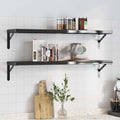 Mensole a Muro 2 pz 100x23,5 cm Nero in Acciaio Inossidabile