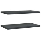 Mensole a Muro 2 pz 75x40 cm Nero in Acciaio Inossidabile