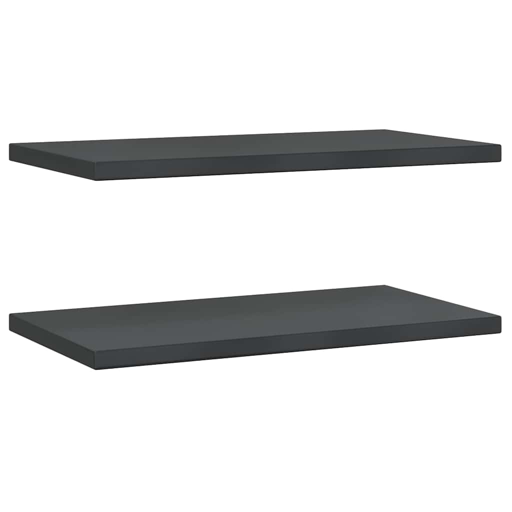 Mensole a Muro 2 pz 75x40 cm Nero in Acciaio Inossidabile