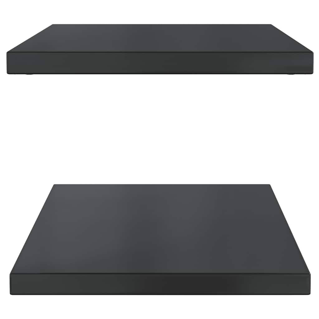 Mensole a Muro 2 pz 75x40 cm Nero in Acciaio Inossidabile