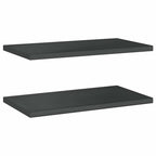 Mensole a Muro 2 pz 75x40 cm Nero in Acciaio Inossidabile