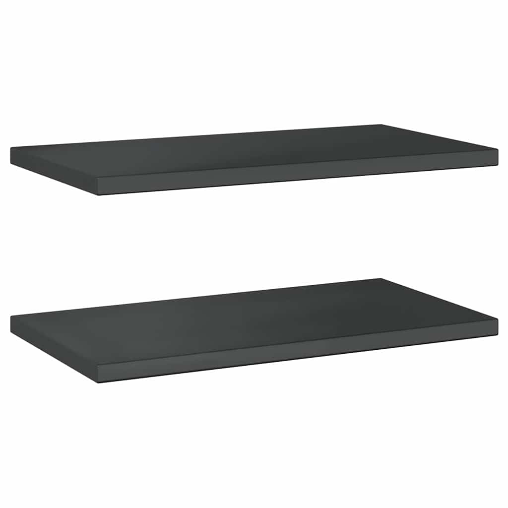 Mensole a Muro 2 pz 75x40 cm Nero in Acciaio Inossidabile