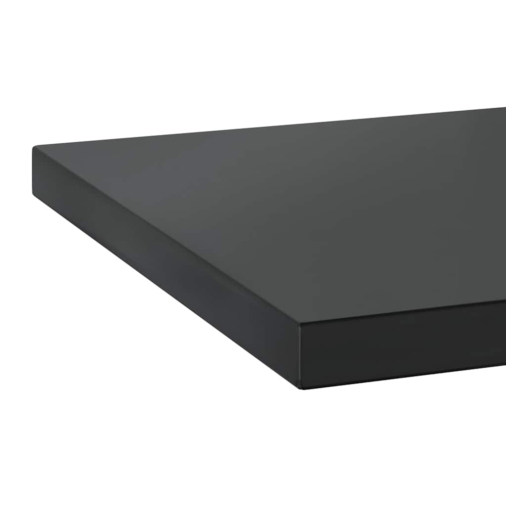 Mensole a Muro 2 pz 75x40 cm Nero in Acciaio Inossidabile