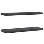 Mensole a Muro 2 pz 75x23,5 cm Nero in Acciaio Inossidabile