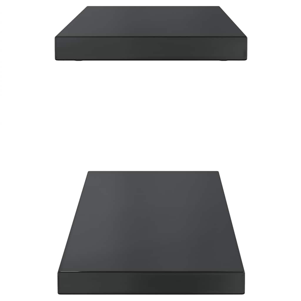 Mensole a Muro 2 pz 75x23,5 cm Nero in Acciaio Inossidabile