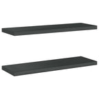 Mensole a Muro 2 pz 75x23,5 cm Nero in Acciaio Inossidabile