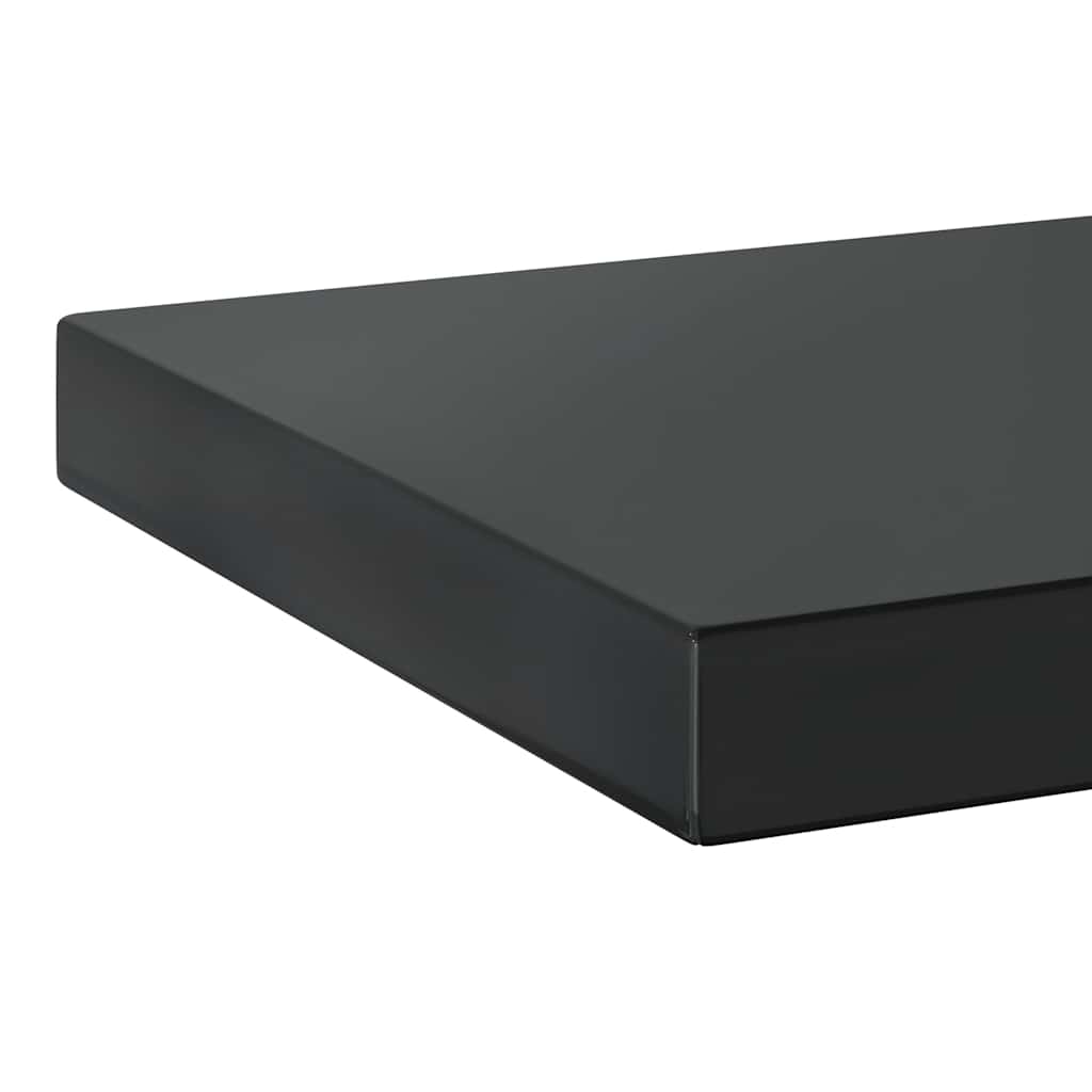 Mensole a Muro 2 pz 75x23,5 cm Nero in Acciaio Inossidabile