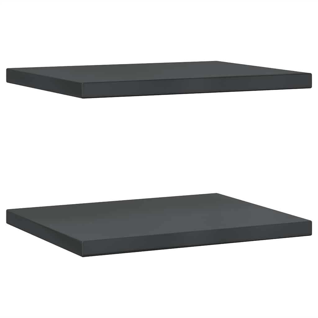 Mensole a Muro 2 pz 50x40 cm Nero in Acciaio Inossidabile