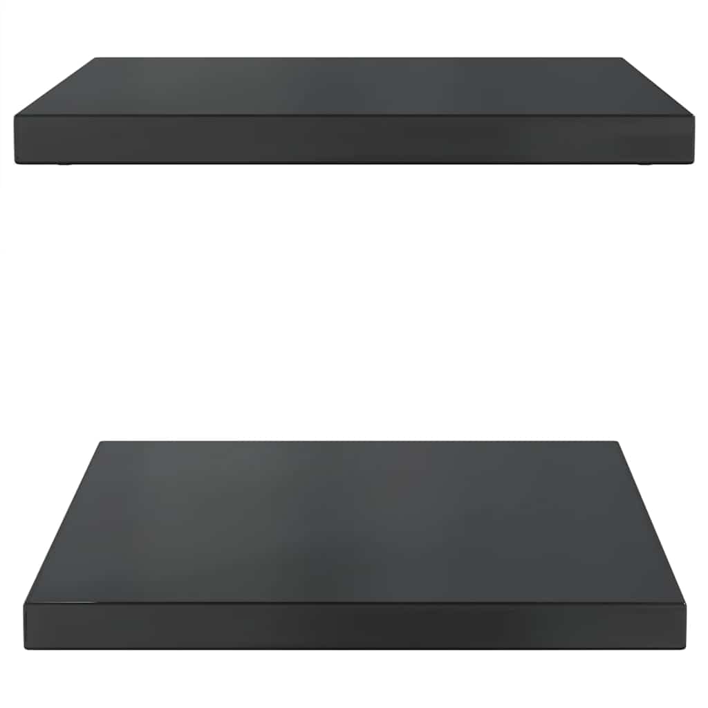 Mensole a Muro 2 pz 50x40 cm Nero in Acciaio Inossidabile