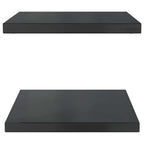 Mensole a Muro 2 pz 50x40 cm Nero in Acciaio Inossidabile