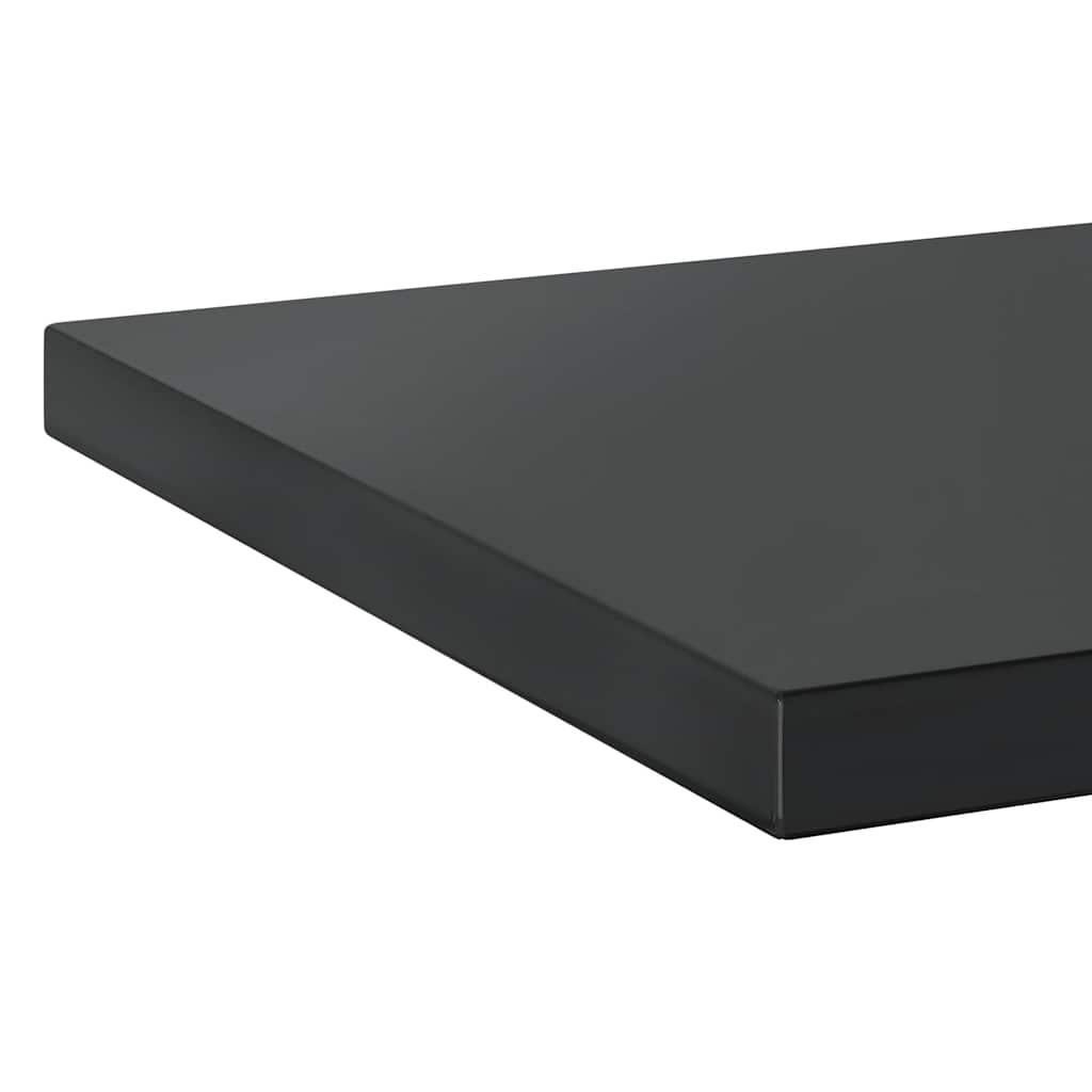 Mensole a Muro 2 pz 50x40 cm Nero in Acciaio Inossidabile