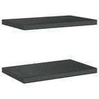 Mensole a Muro 2 pz 50x30 cm Nero in Acciaio Inossidabile
