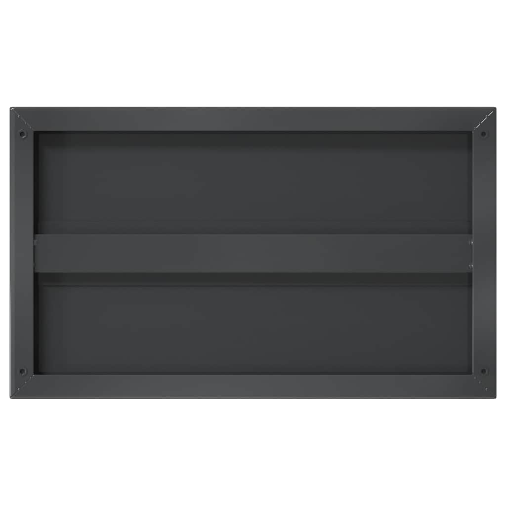 Mensole a Muro 2 pz 50x30 cm Nero in Acciaio Inossidabile