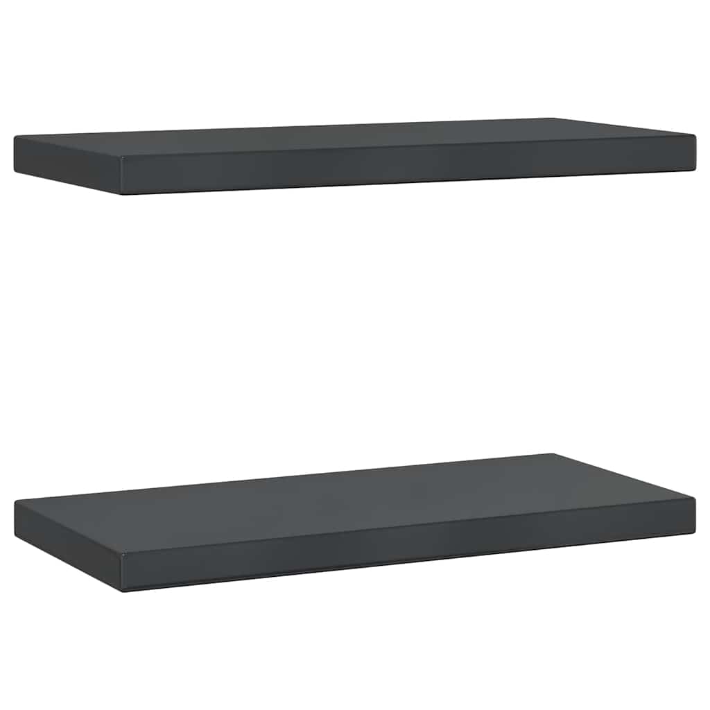 Mensole a Muro 2 pz 50x23,5 cm Nero in Acciaio Inossidabile