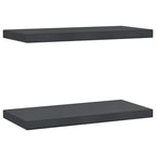 Mensole a Muro 2 pz 50x23,5 cm Nero in Acciaio Inossidabile