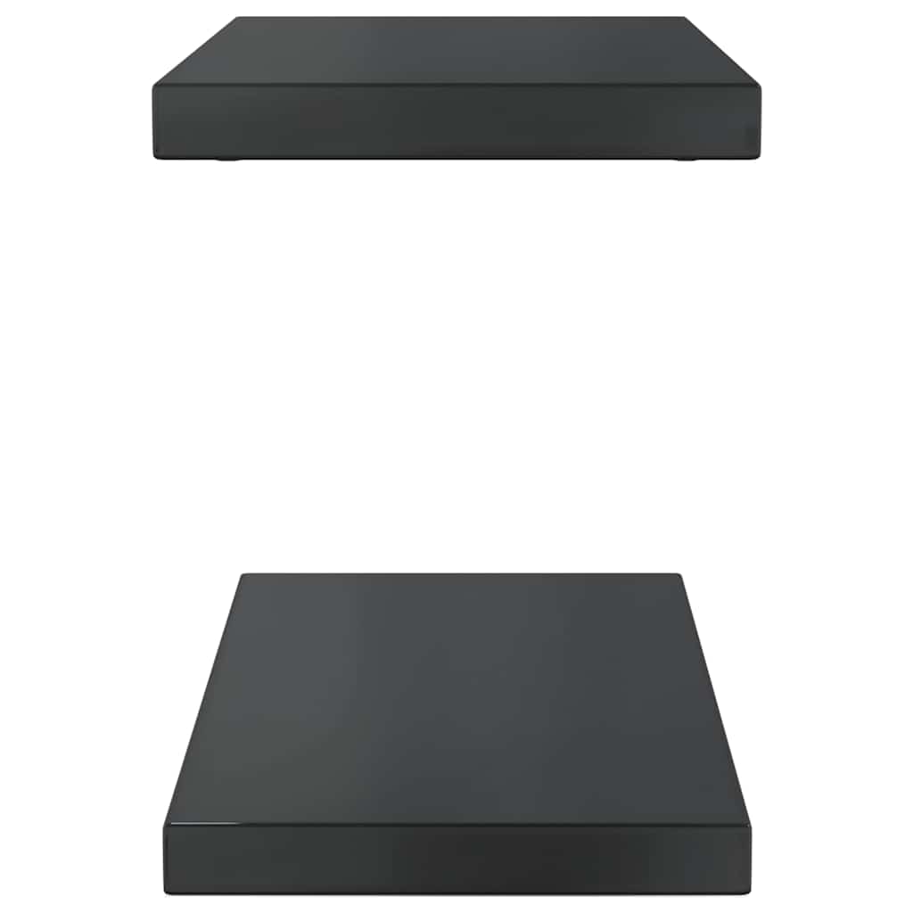 Mensole a Muro 2 pz 50x23,5 cm Nero in Acciaio Inossidabile