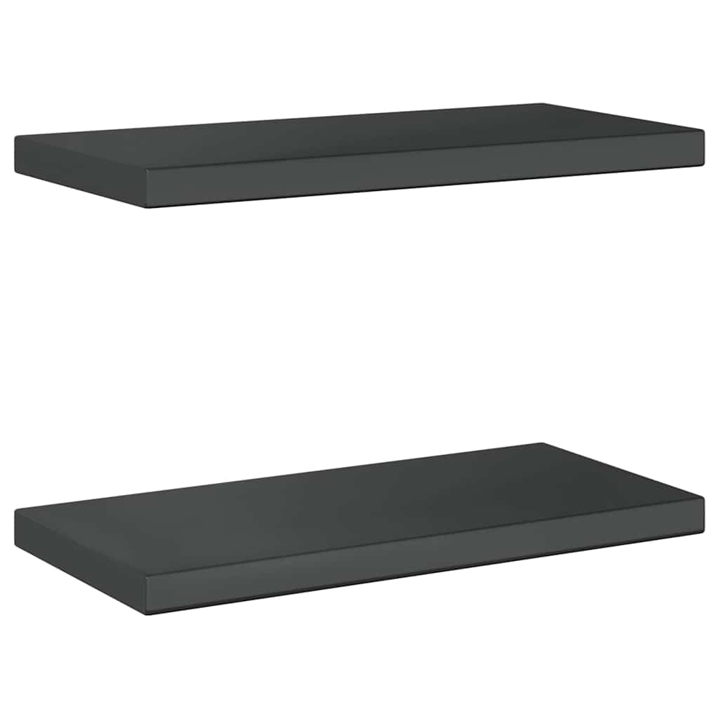 Mensole a Muro 2 pz 50x23,5 cm Nero in Acciaio Inossidabile