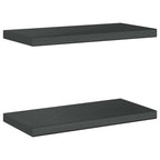 Mensole a Muro 2 pz 50x23,5 cm Nero in Acciaio Inossidabile