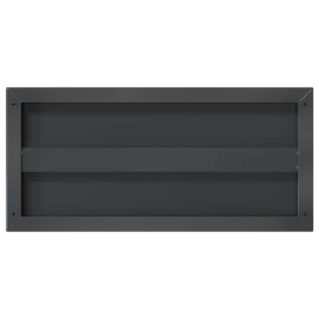 Mensole a Muro 2 pz 50x23,5 cm Nero in Acciaio Inossidabile