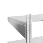 Mensola Muro 2 Ripiani 100x40x60cm Argento Acciaio Inossidabile